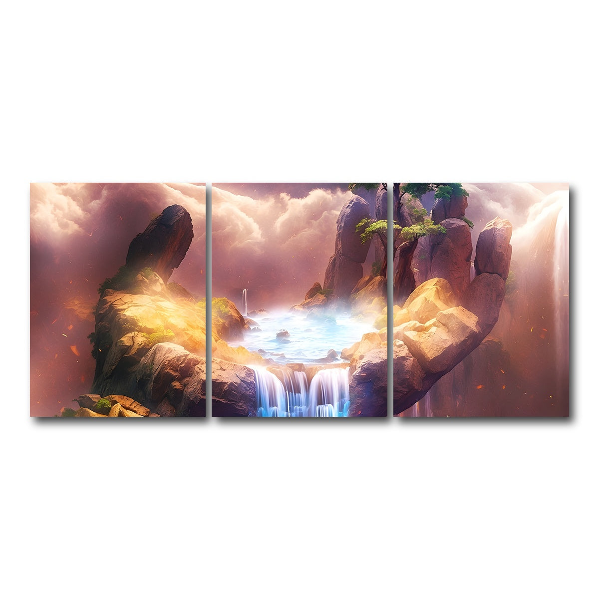 AUTO-MOCKUP WHITE | The Artistry of Nature's Hand | 3 Piece | Gallery Wrap Canvas | group=18x24