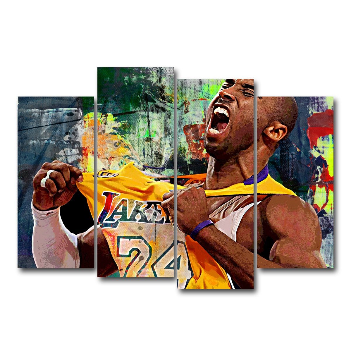 AUTO-MOCKUP WHITE | The Black Mamba Go Green | 4 Piece | Gallery Wrap Canvas | group=4_normal