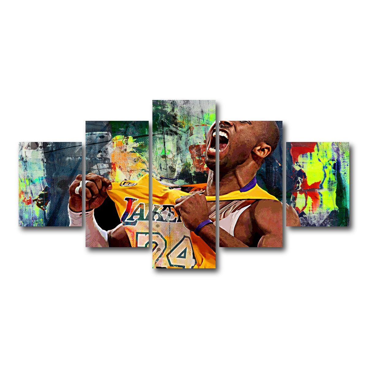 AUTO-MOCKUP WHITE | The Black Mamba Go Green | 5 Piece | Gallery Wrap Canvas | group=5_short