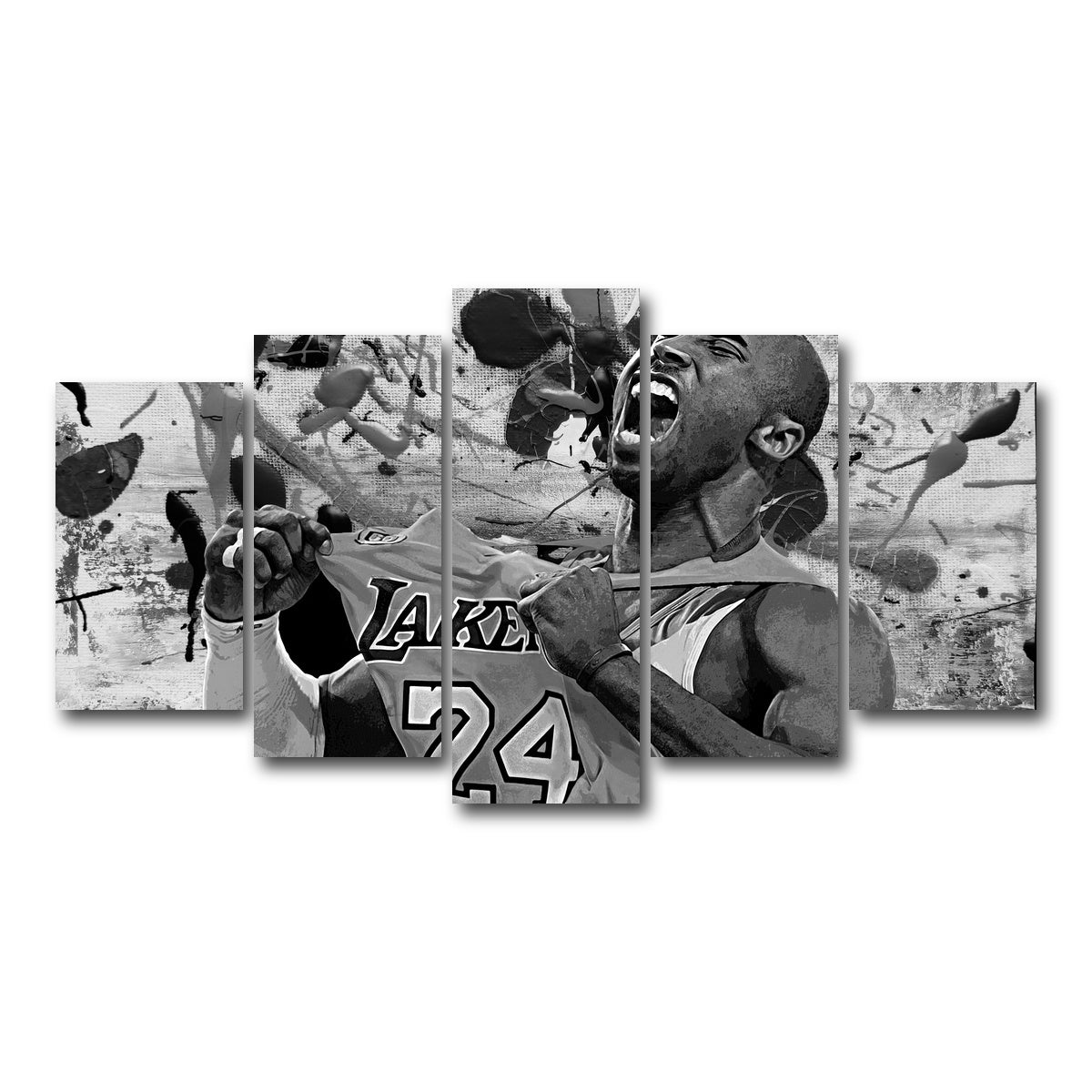 AUTO-MOCKUP WHITE | The Black Mamba Grayscale | 5 Piece | Gallery Wrap Canvas | group=5_normal