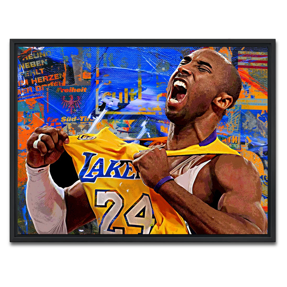AUTO-MOCKUP WHITE | The Black Mamba Vintage Blue | 1 Piece | Black Framed Canvas | group=4x3