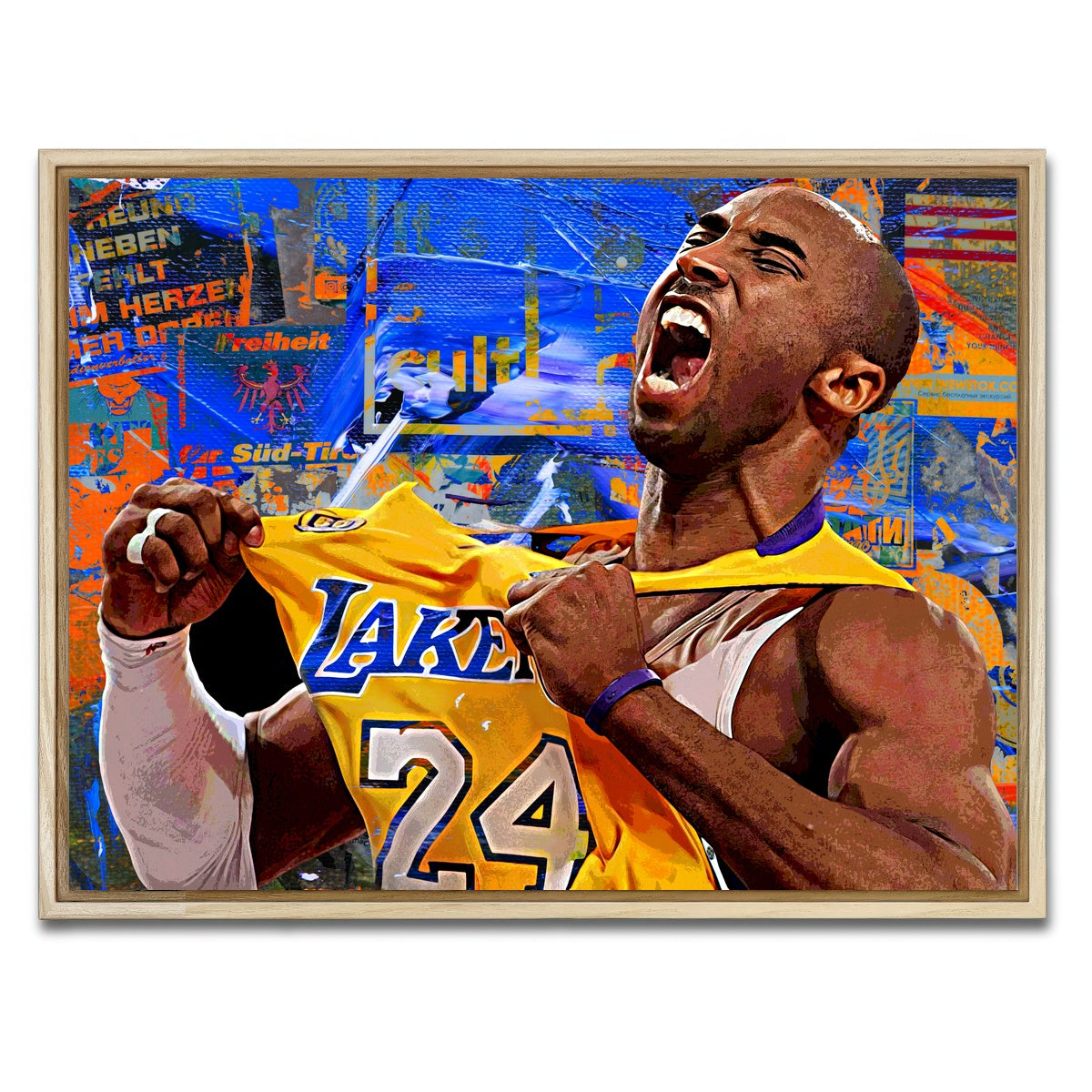 AUTO-MOCKUP WHITE | The Black Mamba Vintage Blue | 1 Piece | Natural Framed Canvas | group=4x3