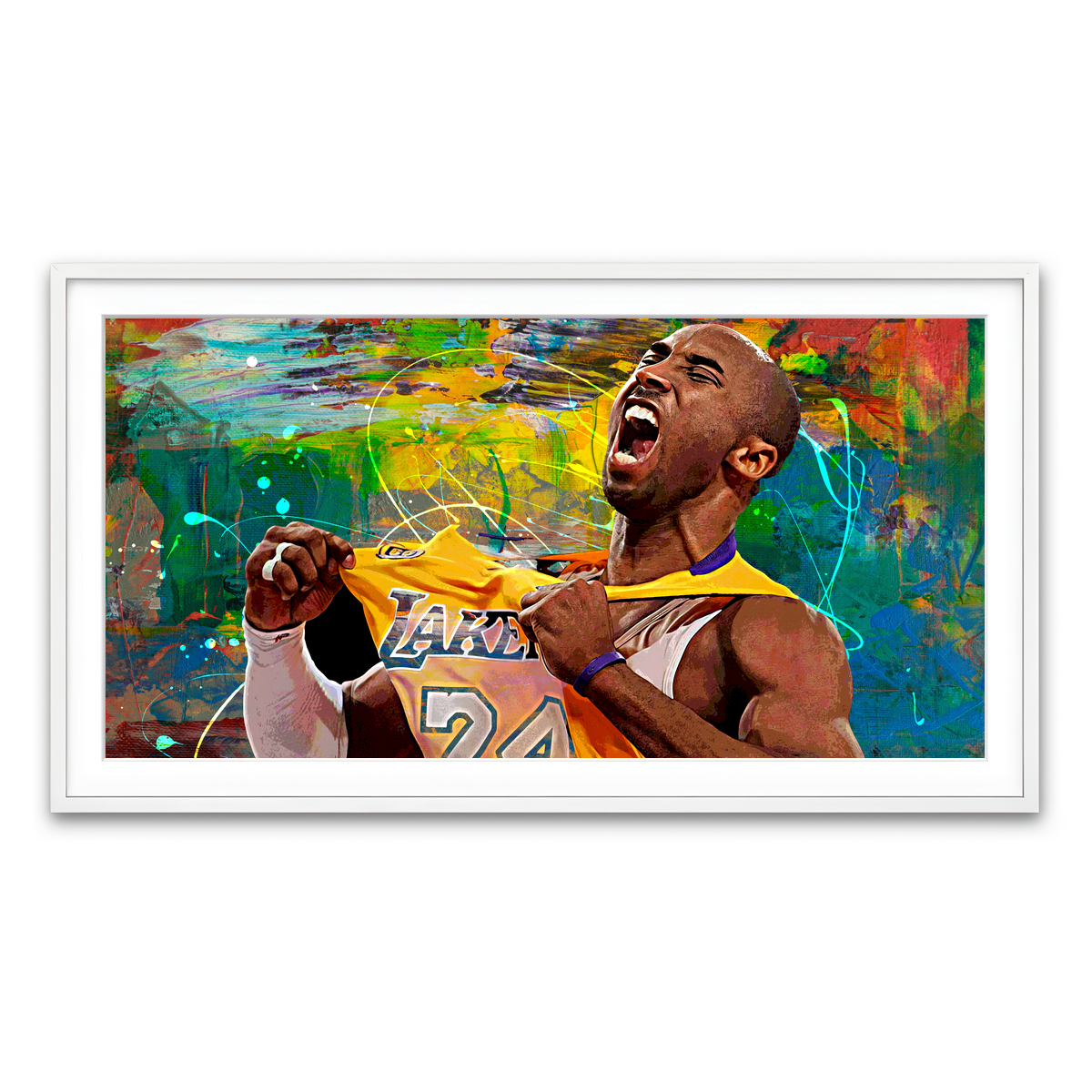 Framed Print 2x1 White