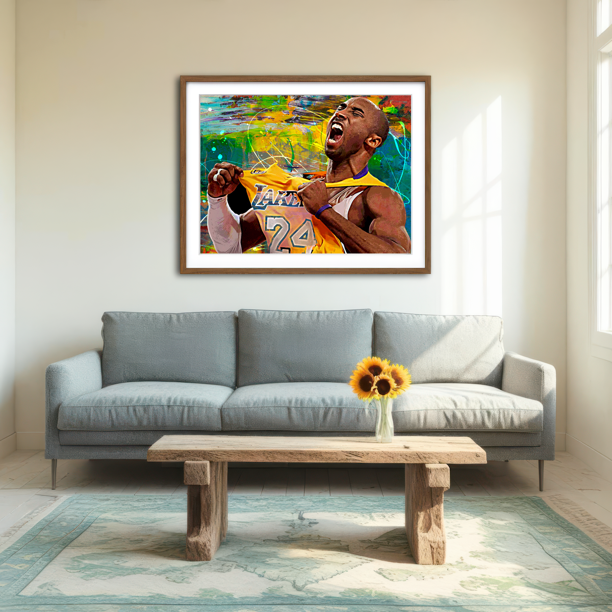 AUTO-MOCKUP ROOM | The Black Mamba Yellow Blend Wall Art