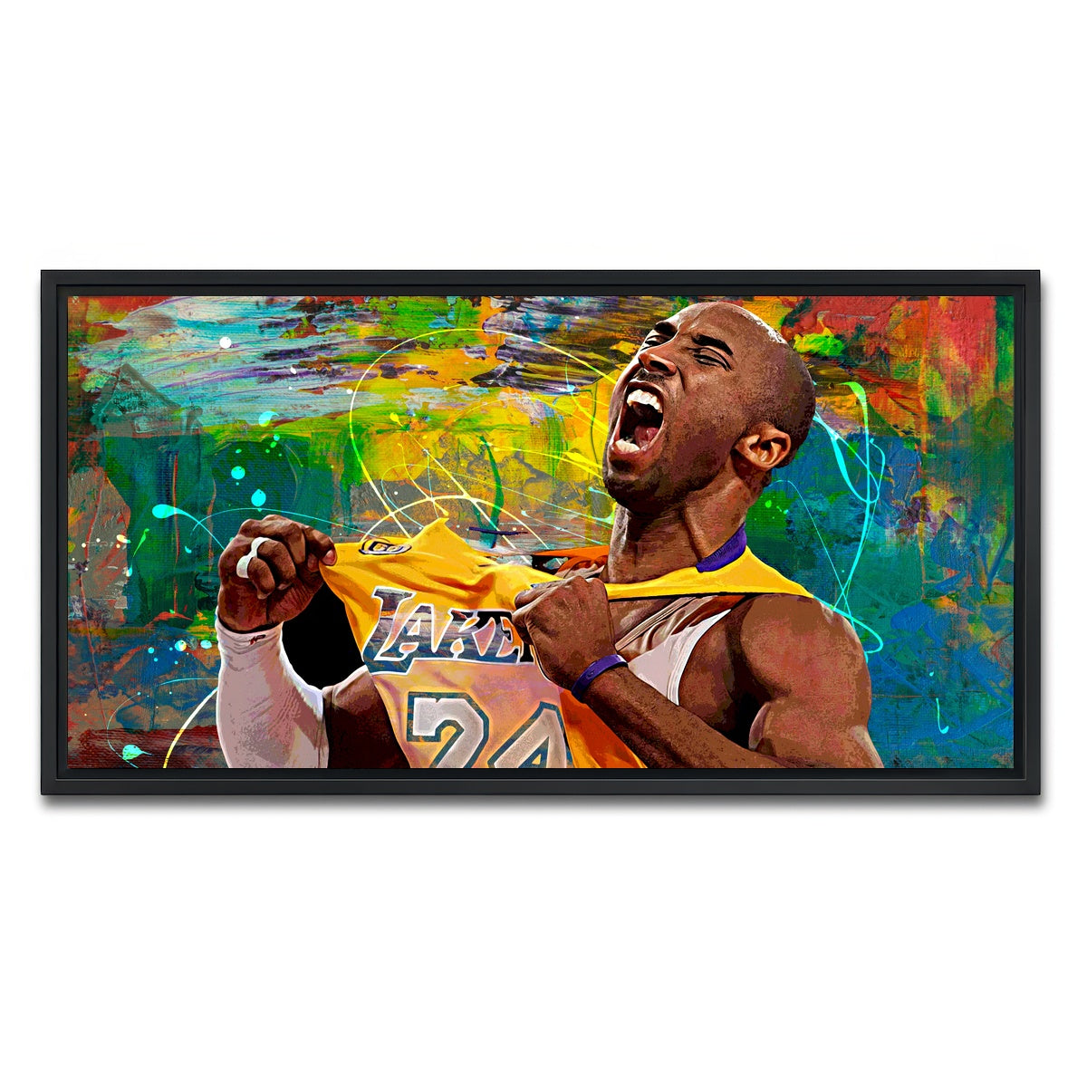 AUTO-MOCKUP WHITE | The Black Mamba Yellow Blend | 1 Piece | Black Framed Canvas | group=2x1