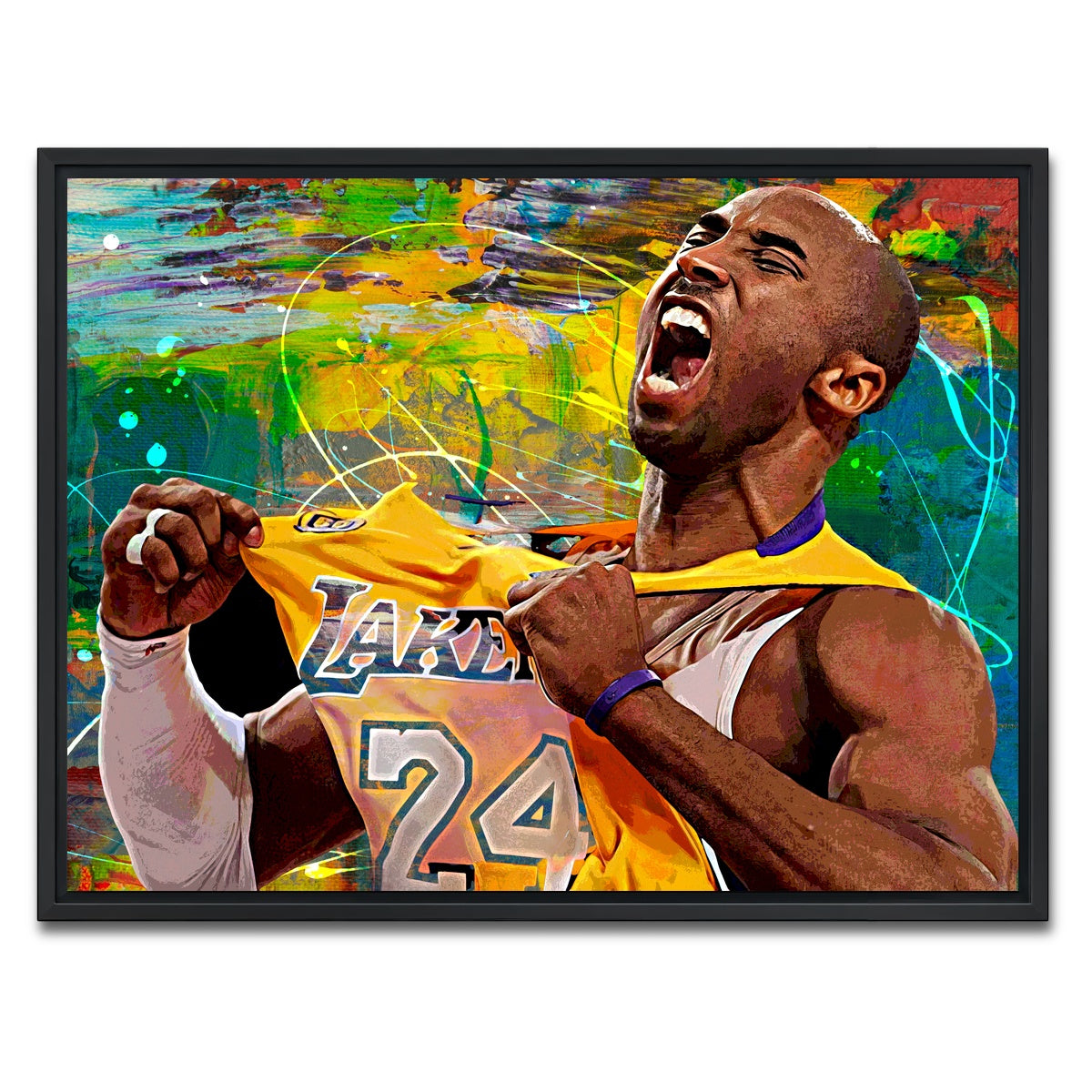 AUTO-MOCKUP WHITE | The Black Mamba Yellow Blend | 1 Piece | Black Framed Canvas | group=4x3