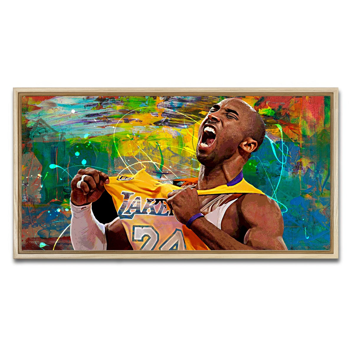 AUTO-MOCKUP WHITE | The Black Mamba Yellow Blend | 1 Piece | Natural Framed Canvas | group=2x1