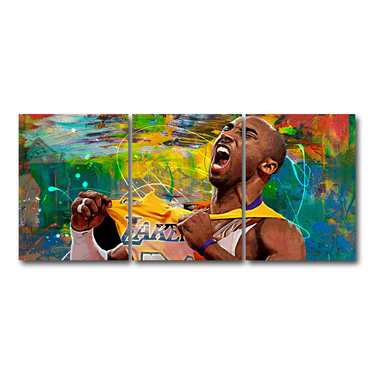 AUTO-MOCKUP WHITE | The Black Mamba Yellow Blend | 3 Piece | Gallery Wrap Canvas | group=18x24