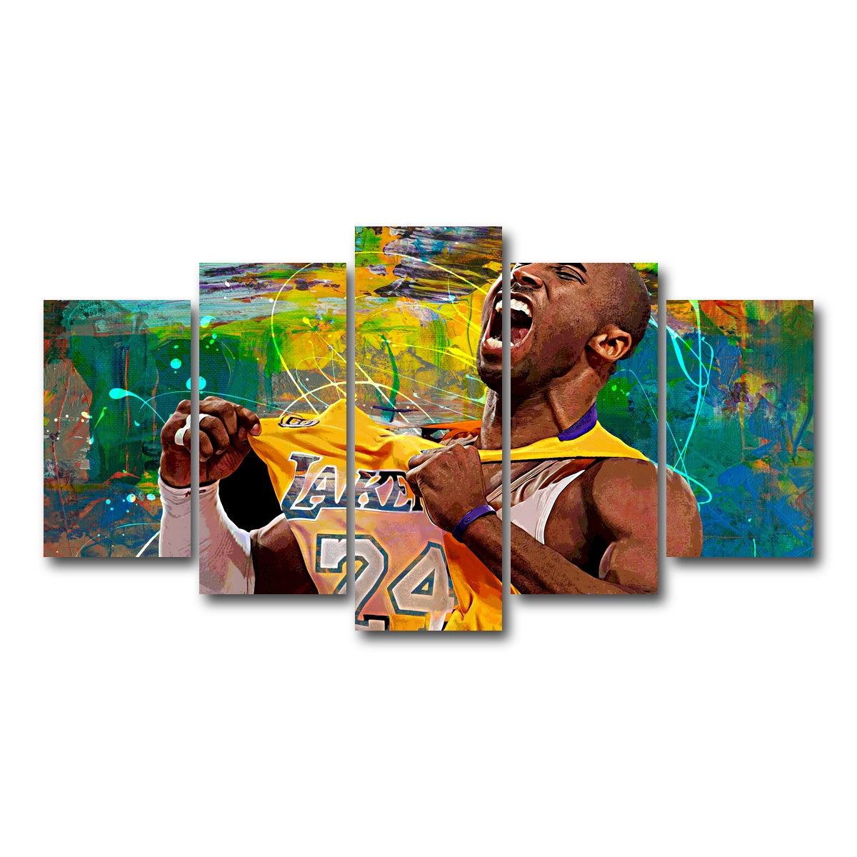 AUTO-MOCKUP WHITE | The Black Mamba Yellow Blend | 5 Piece | Gallery Wrap Canvas | group=5_normal