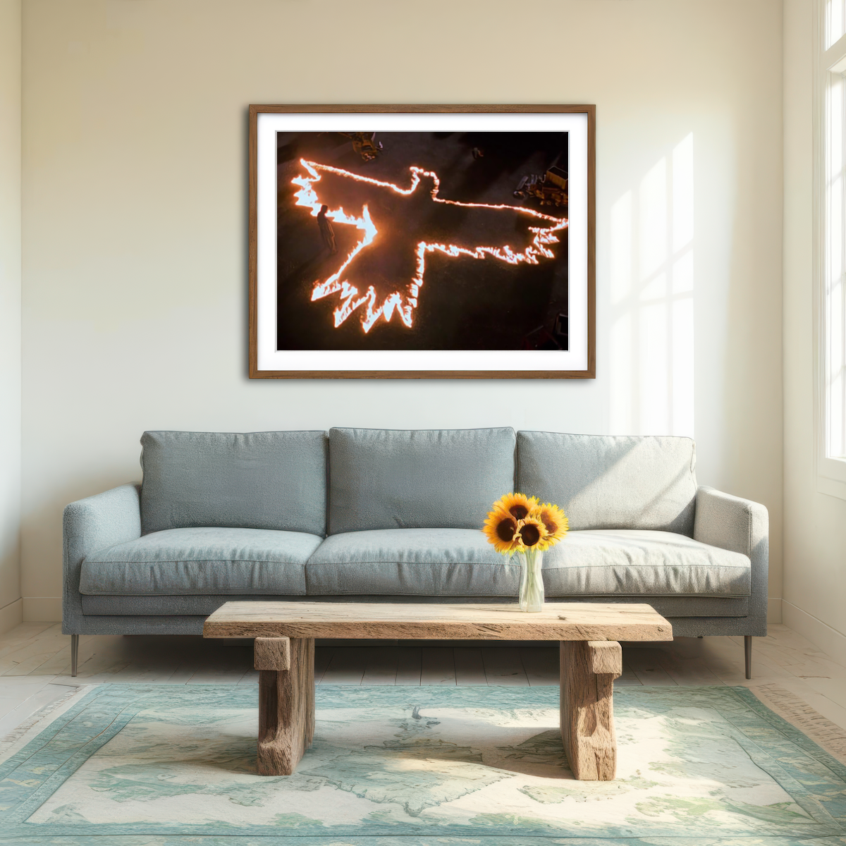 AUTO-MOCKUP ROOM | The Crow Fire Wall Art