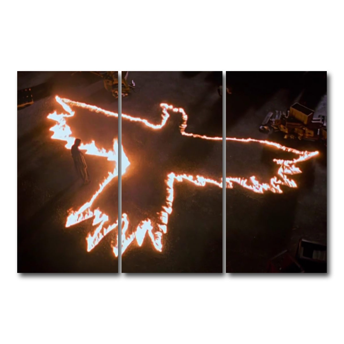 AUTO-MOCKUP WHITE | The Crow Fire | 3 Piece | Gallery Wrap Canvas | group=12x24