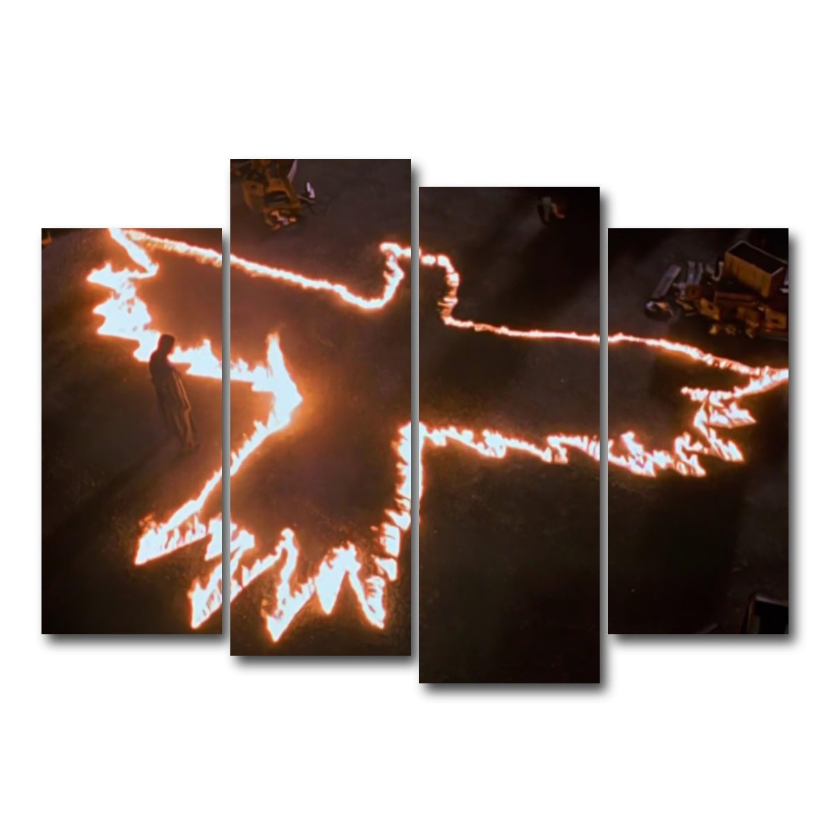 AUTO-MOCKUP WHITE | The Crow Fire | 4 Piece | Gallery Wrap Canvas | group=4_normal