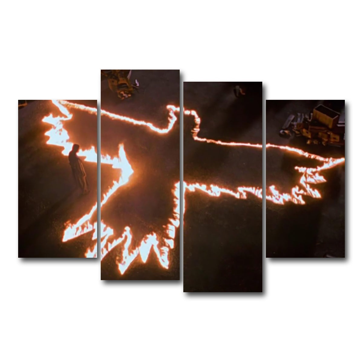 AUTO-MOCKUP WHITE | The Crow Fire | 4 Piece | Gallery Wrap Canvas | group=4_short