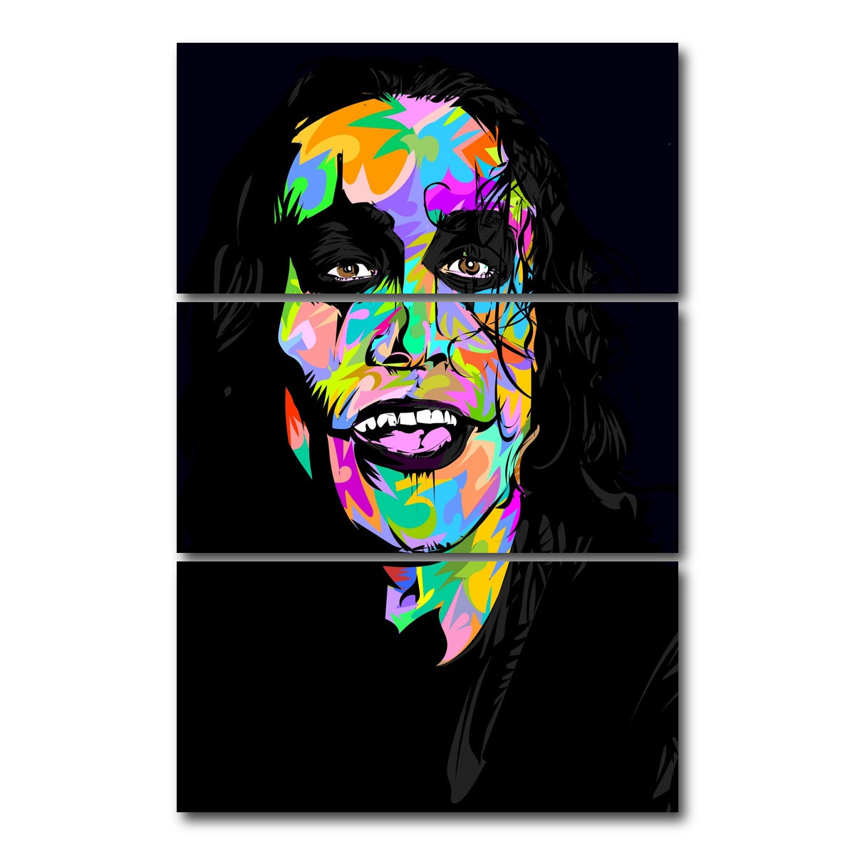 AUTO-MOCKUP WHITE | The Crow | 3 Piece | Gallery Wrap Canvas | group=12x24_stacked