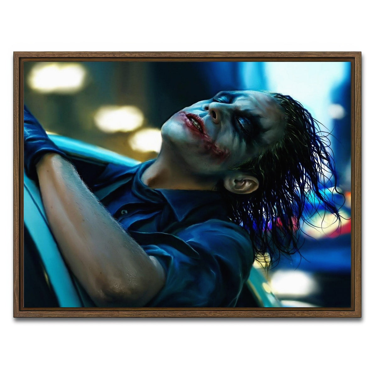 AUTO-MOCKUP WHITE | The Dark Knight Joker | 1 Piece | Walnut Framed Canvas | group=4x3