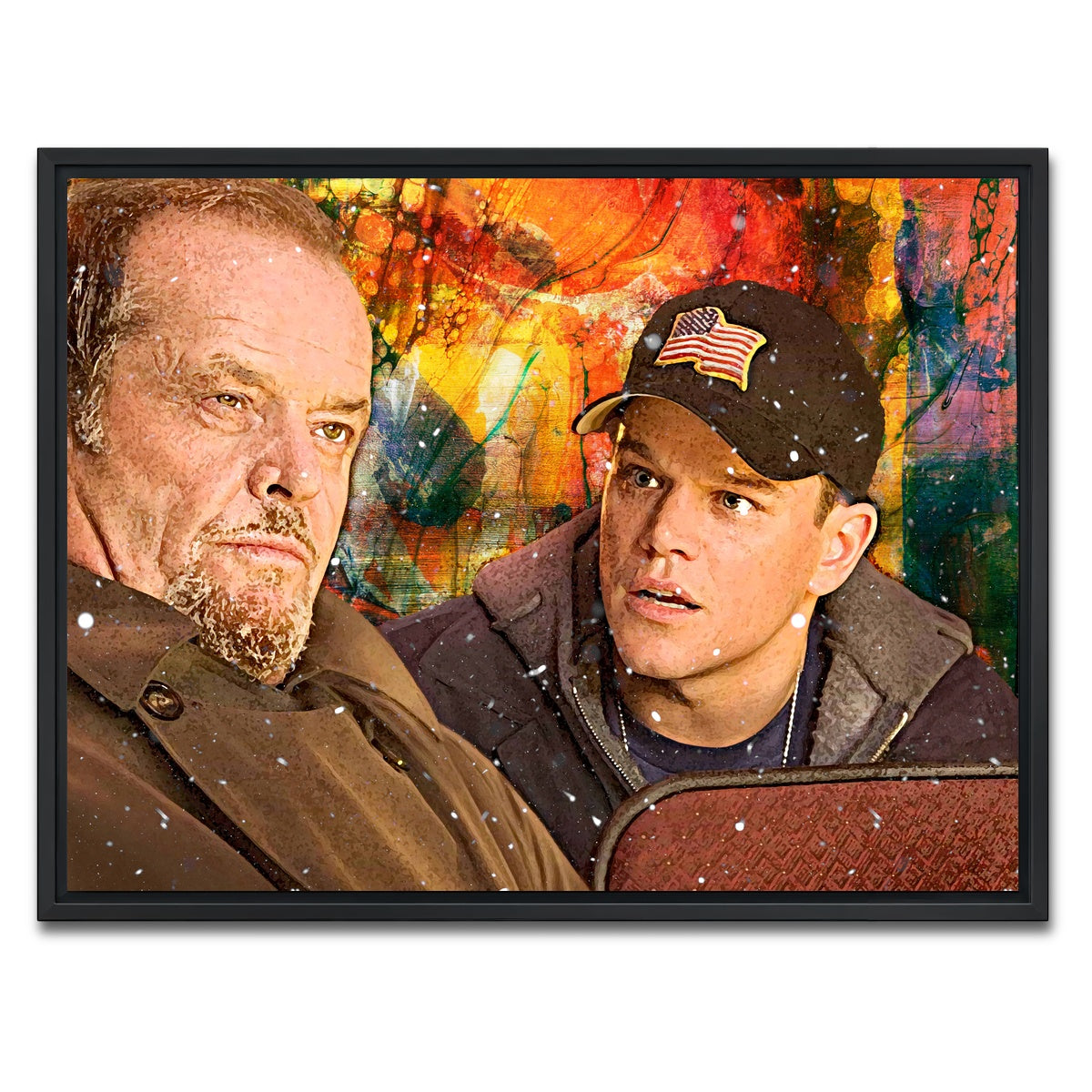 AUTO-MOCKUP WHITE | The Departed - Costello & Colin | 1 Piece | Black Framed Canvas | group=4x3