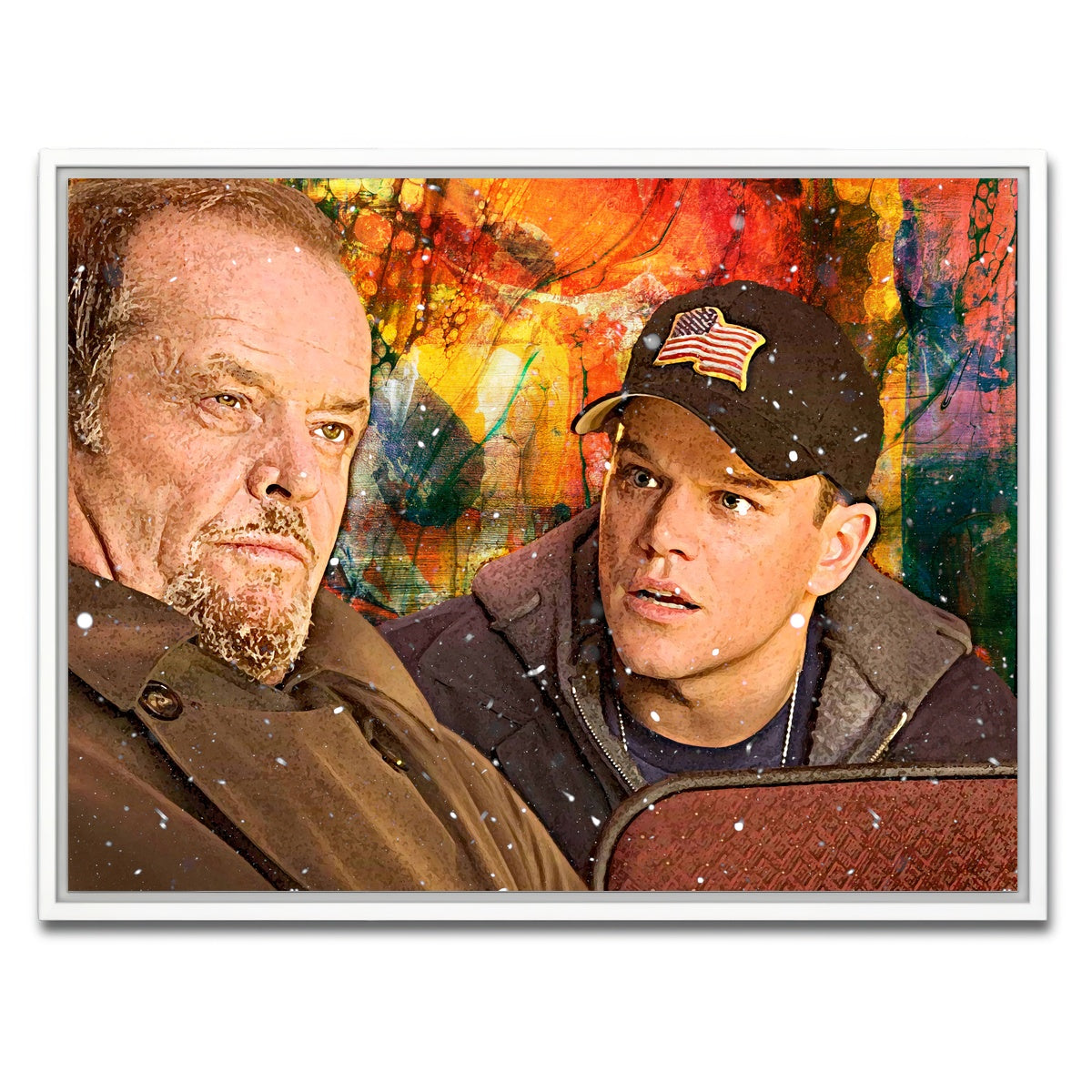 AUTO-MOCKUP WHITE | The Departed - Costello & Colin | 1 Piece | White Framed Canvas | group=4x3