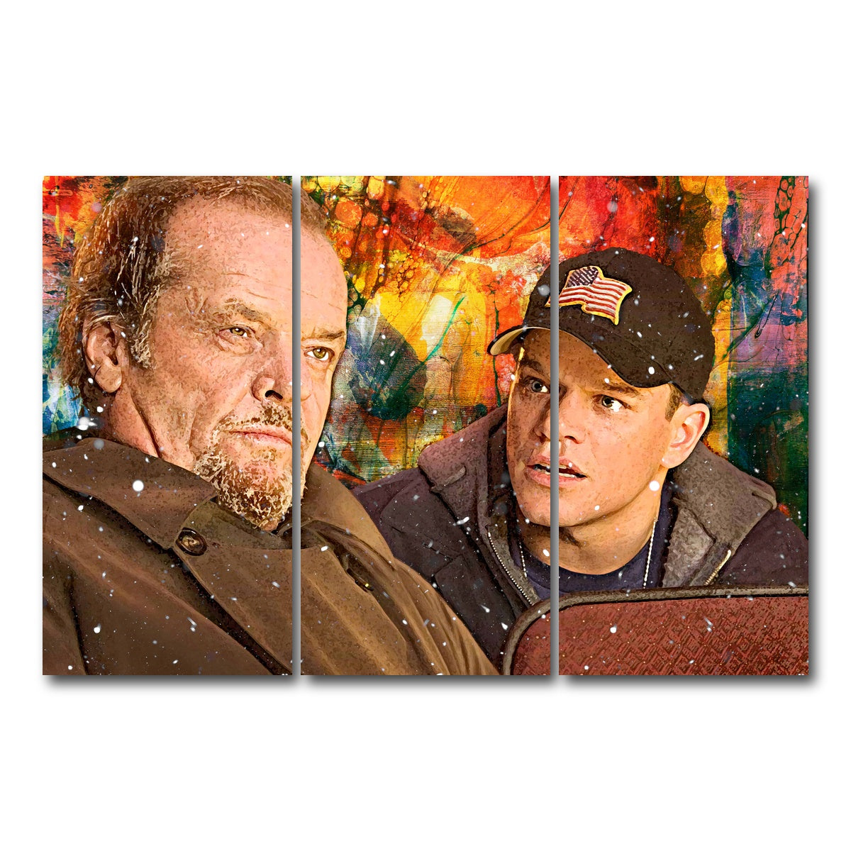 AUTO-MOCKUP WHITE | The Departed - Costello & Colin | 3 Piece | Gallery Wrap Canvas | group=12x24