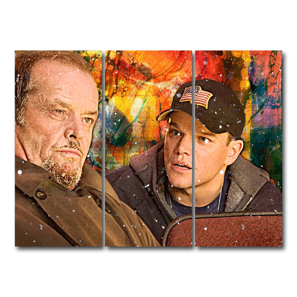 AUTO-MOCKUP WHITE | The Departed - Costello & Colin | 3 Piece | Gallery Wrap Canvas | group=8x18