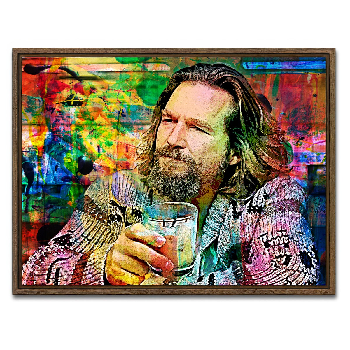 AUTO-MOCKUP WHITE | The Dude All Colors | 1 Piece | Walnut Framed Canvas | group=4x3