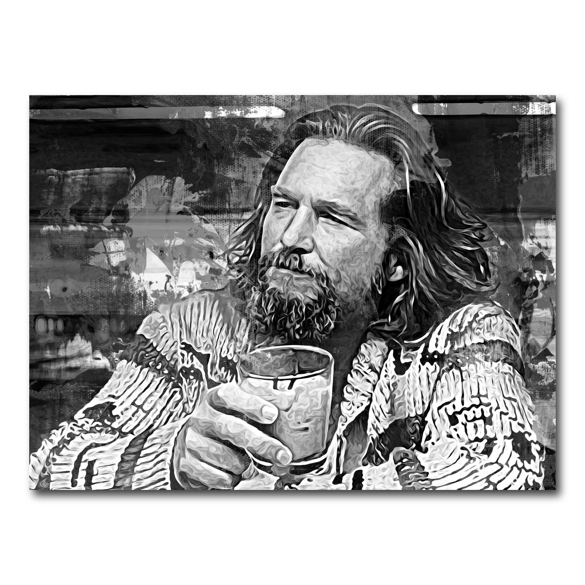 AUTO-MOCKUP WHITE | The Dude Grayscale | 1 Piece | Gallery Wrap Canvas | group=4x3
