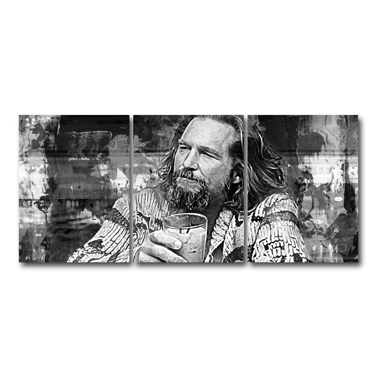 AUTO-MOCKUP WHITE | The Dude Grayscale | 3 Piece | Gallery Wrap Canvas | group=18x24