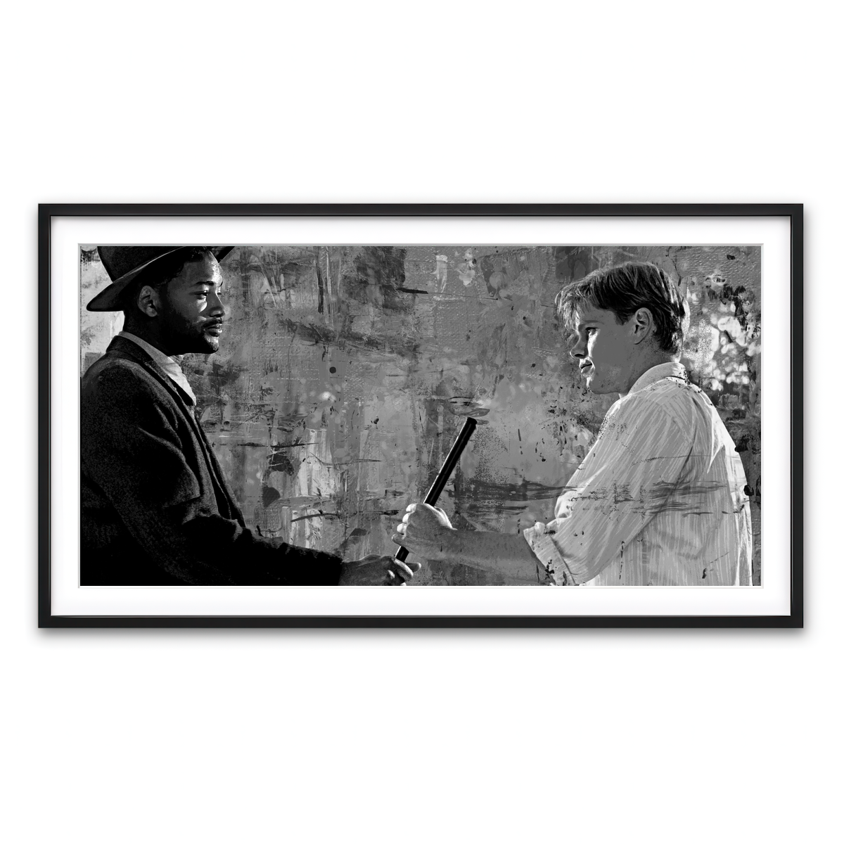 AUTO-MOCKUP WHITE | The Legend of Bagger Vance Grayscale | 1 Piece | Black Framed Print | group=2x1