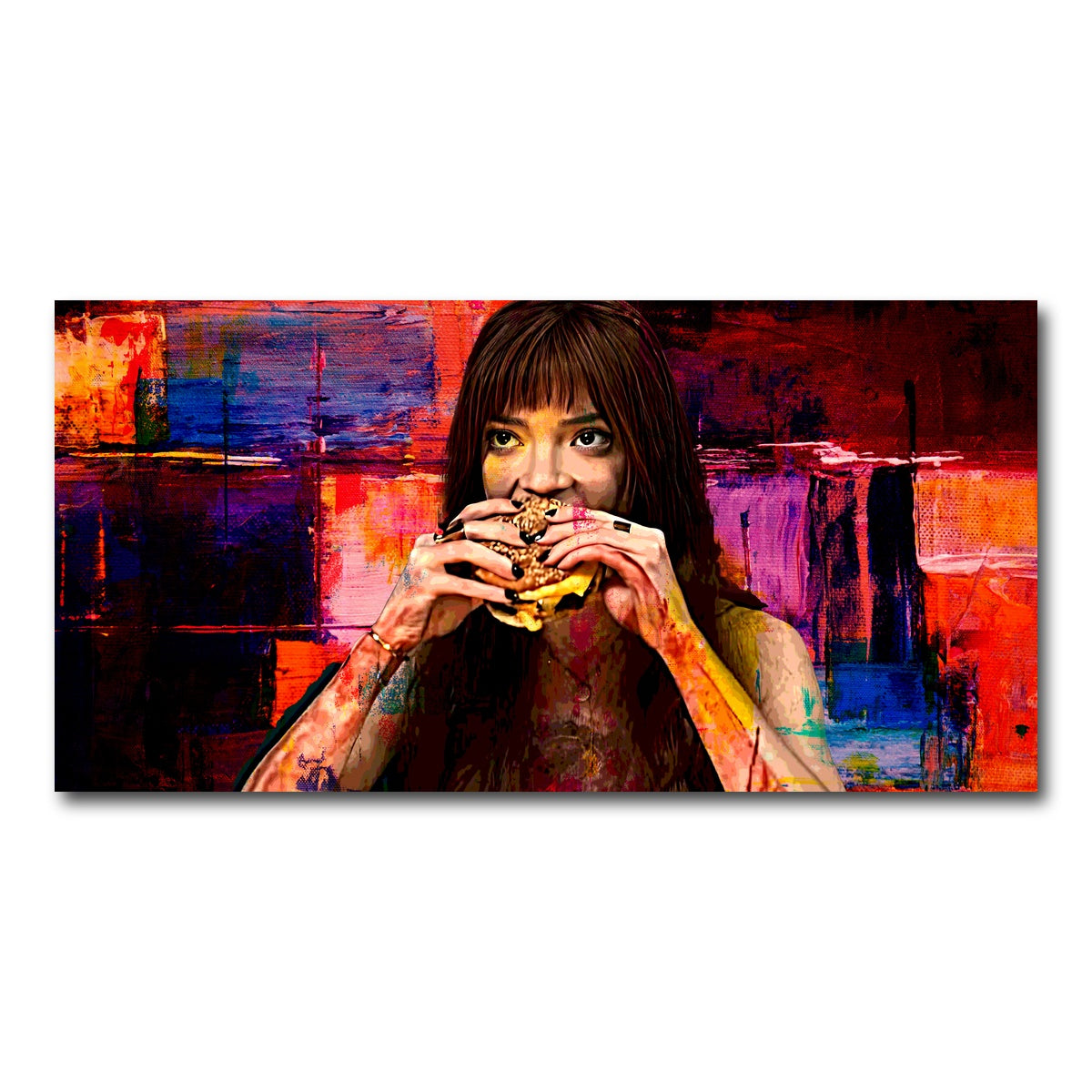 AUTO-MOCKUP WHITE | The Menu Cheeseburger | 1 Piece | Gallery Wrap Canvas | group=2x1