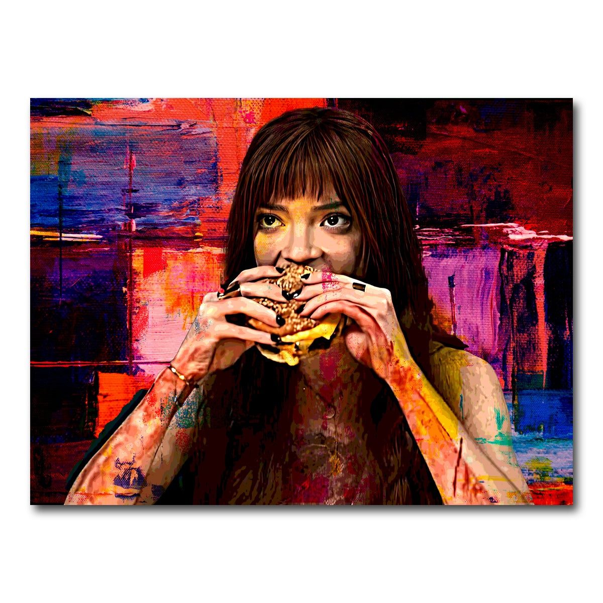 AUTO-MOCKUP WHITE | The Menu Cheeseburger | 1 Piece | Gallery Wrap Canvas | group=4x3