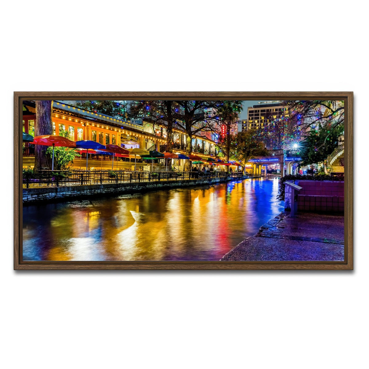AUTO-MOCKUP WHITE | The Riverwalk | 1 Piece | Walnut Framed Canvas | group=2x1