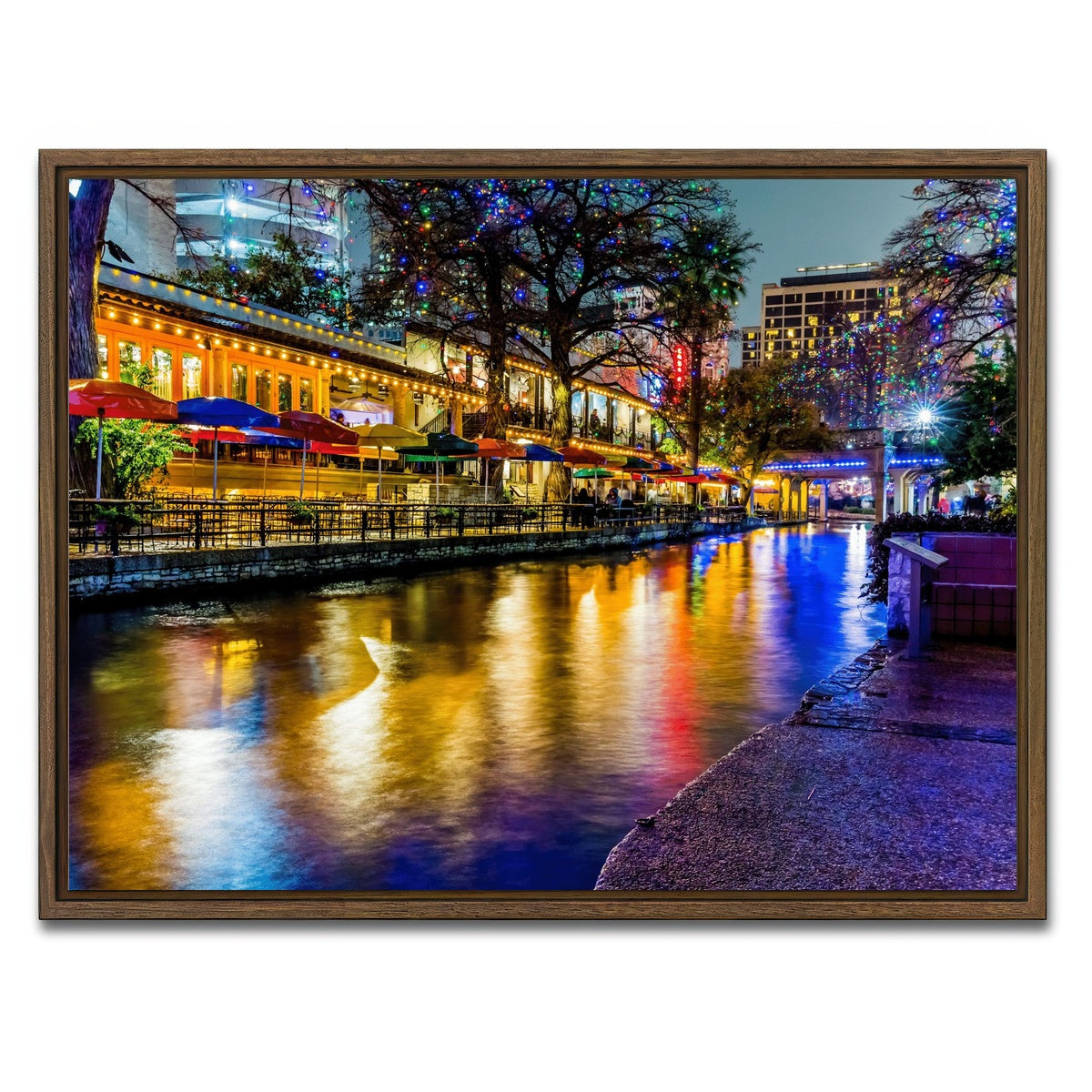 AUTO-MOCKUP WHITE | The Riverwalk | 1 Piece | Walnut Framed Canvas | group=4x3