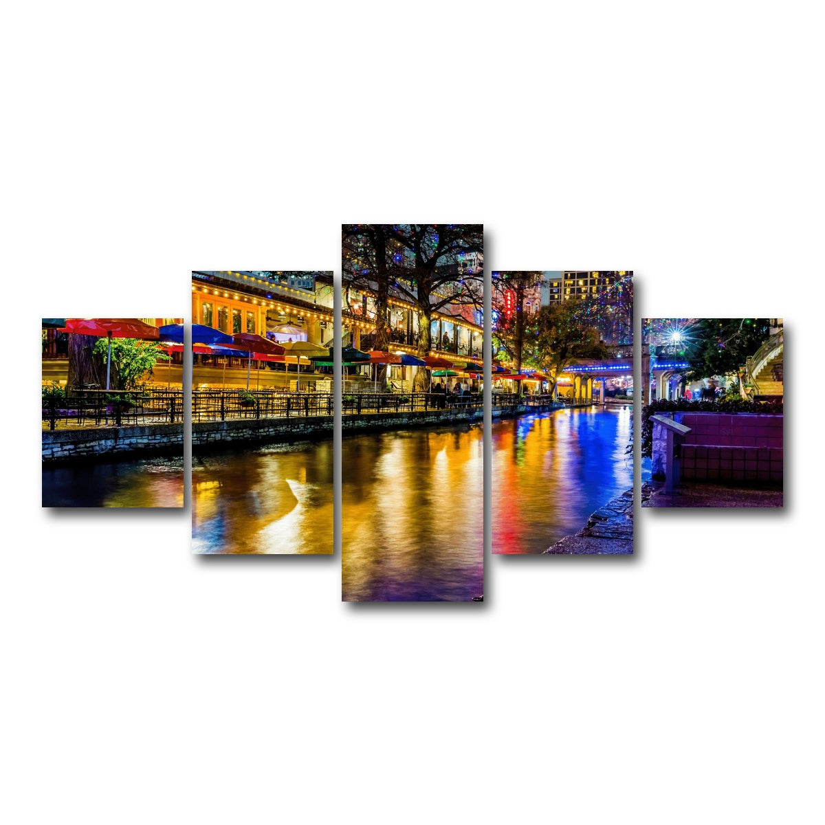 AUTO-MOCKUP WHITE | The Riverwalk | 5 Piece | Gallery Wrap Canvas | group=5_short