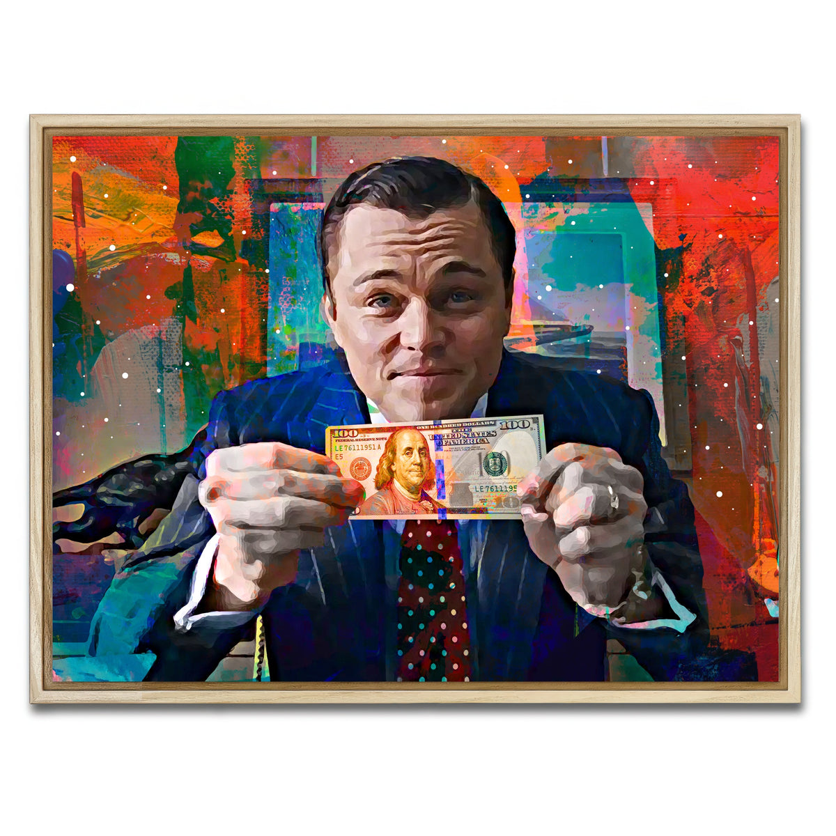 AUTO-MOCKUP WHITE | The Wolf of Wall Street | 1 Piece | Natural Frame | group=4x3