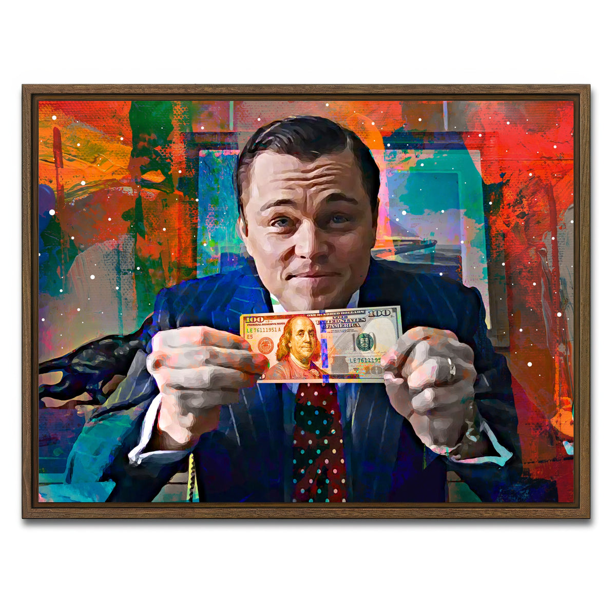 AUTO-MOCKUP WHITE | The Wolf of Wall Street | 1 Piece | Walnut Frame | group=4x3