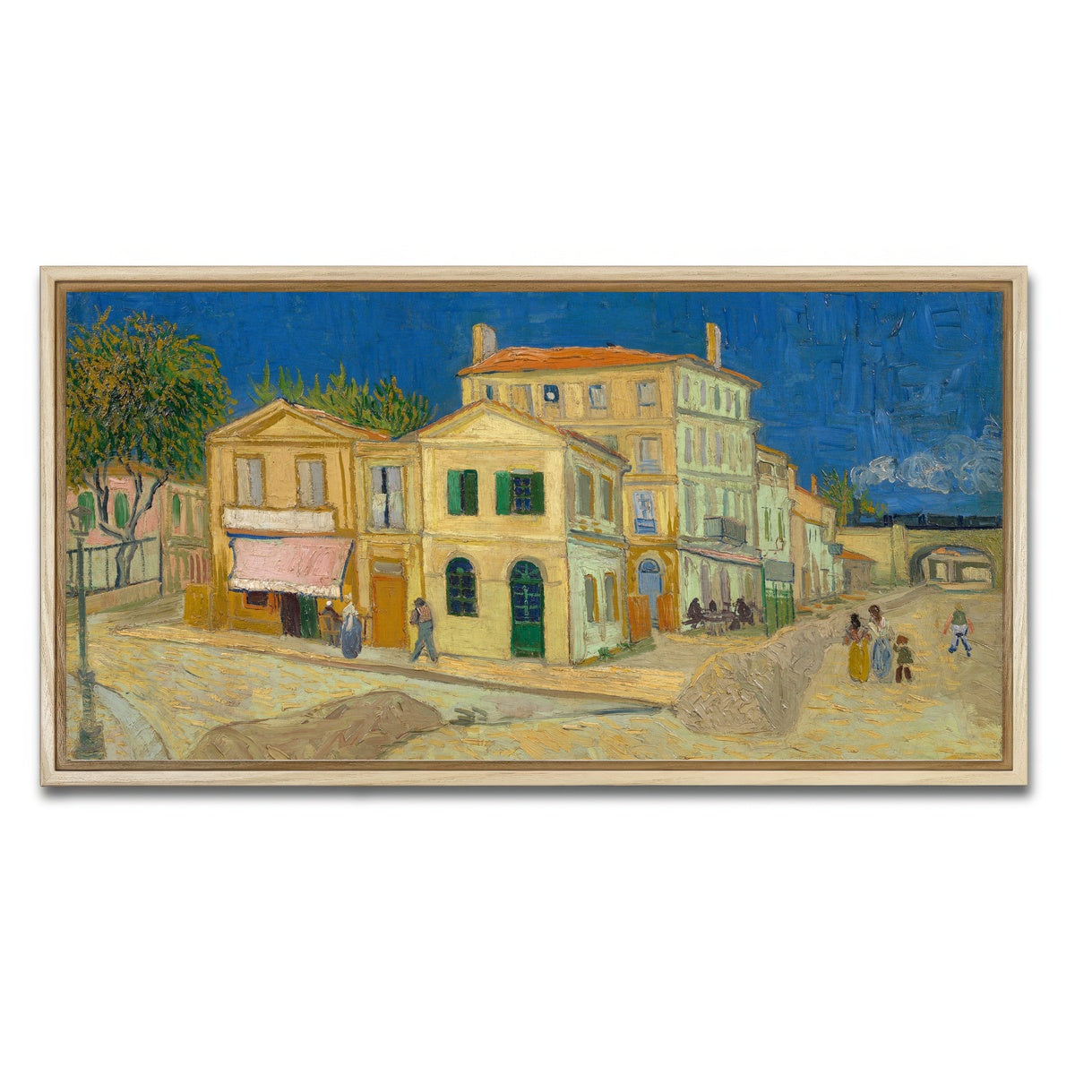 AUTO-MOCKUP WHITE | The yellow house | 1 Piece | Natural Framed Canvas | group=2x1