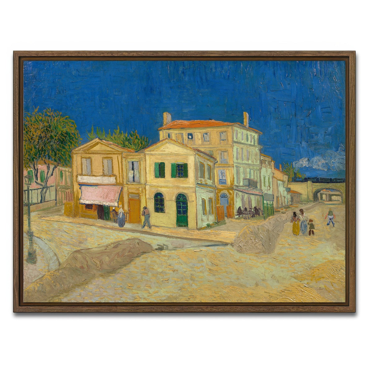 AUTO-MOCKUP WHITE | The yellow house | 1 Piece | Walnut Framed Canvas | group=4x3