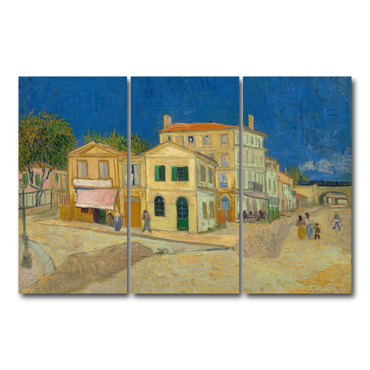 AUTO-MOCKUP WHITE | The yellow house | 3 Piece | Gallery Wrap Canvas | group=12x24