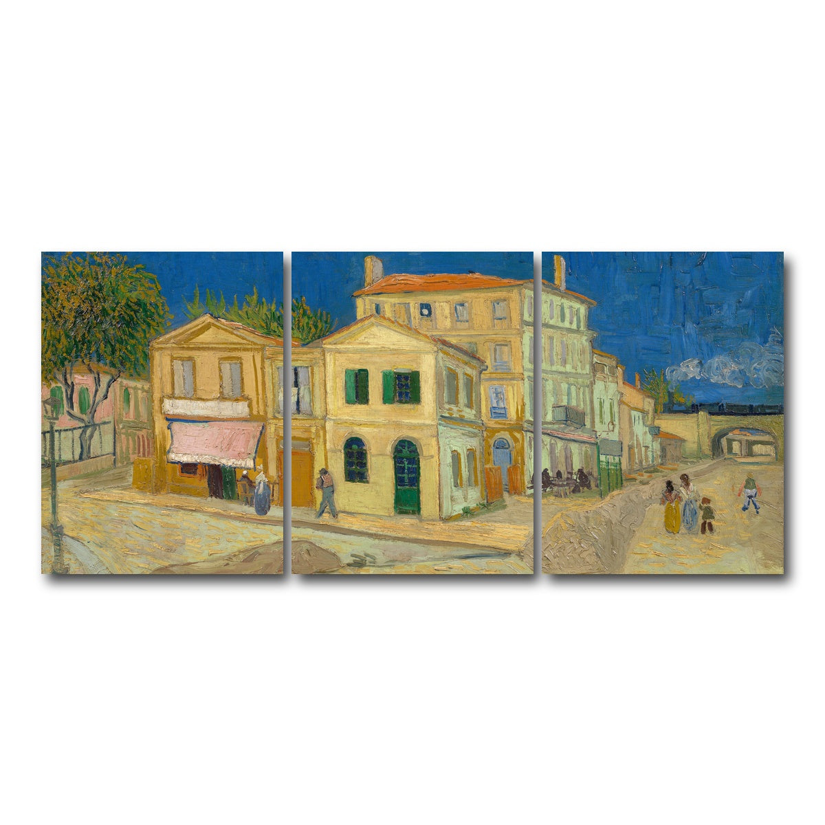 AUTO-MOCKUP WHITE | The yellow house | 3 Piece | Gallery Wrap Canvas | group=18x24