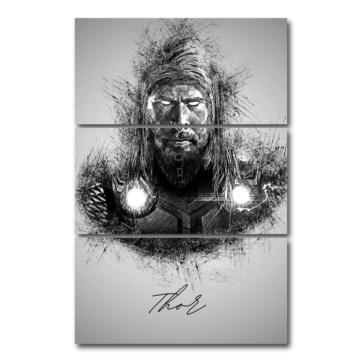 AUTO-MOCKUP WHITE | Thor Sketch | 3 Piece | Gallery Wrap Canvas | group=12x24_stacked
