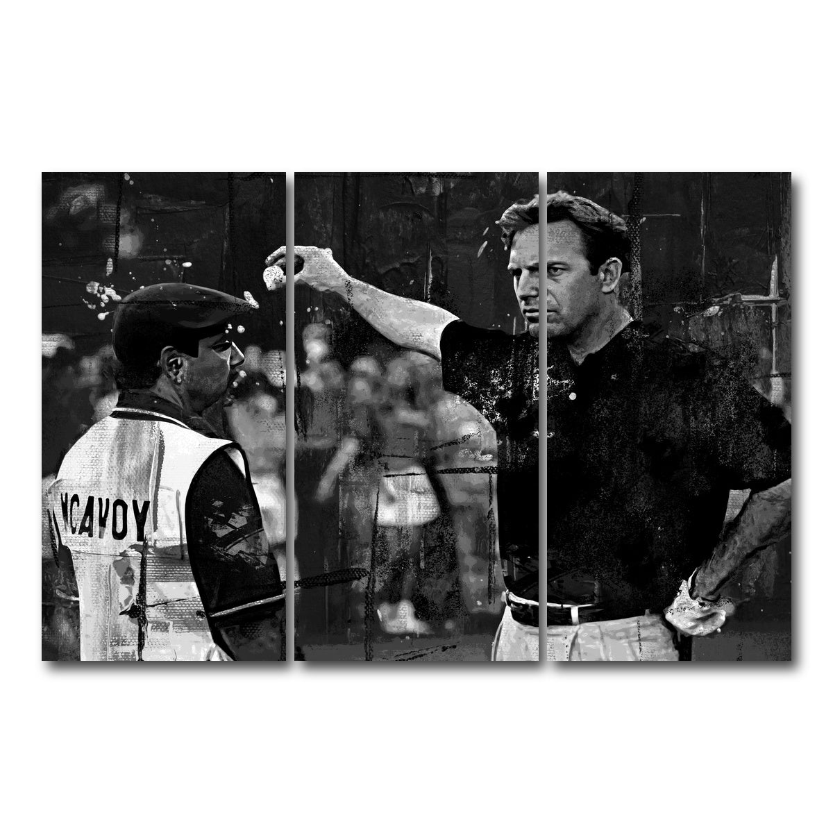 AUTO-MOCKUP WHITE | Tin Cup Final Hole Grayscale | 3 Piece | Gallery Wrap Canvas | group=12x24