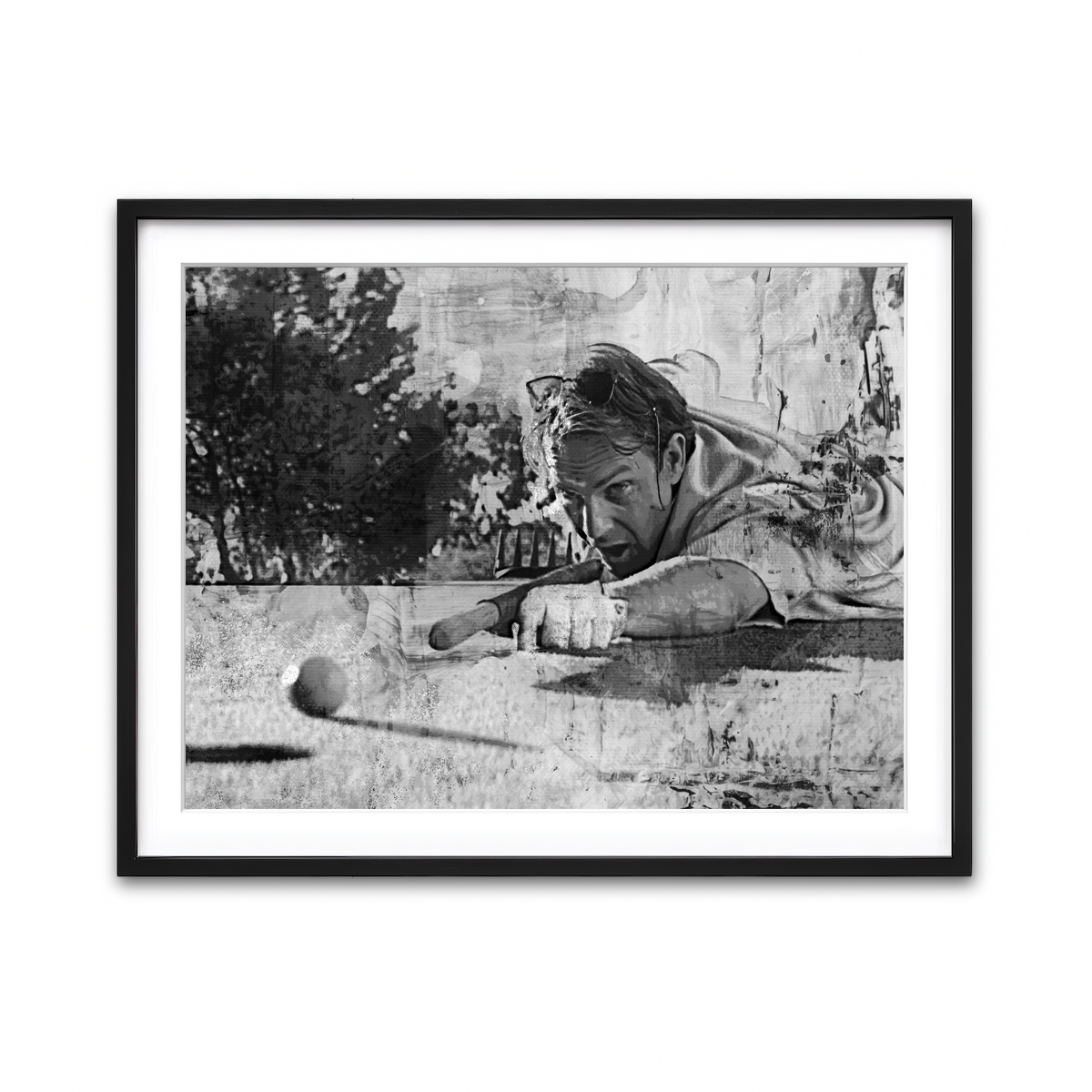 AUTO-MOCKUP WHITE | Tin Cup Grayscale | 1 Piece | Black Framed Print | group=4x3