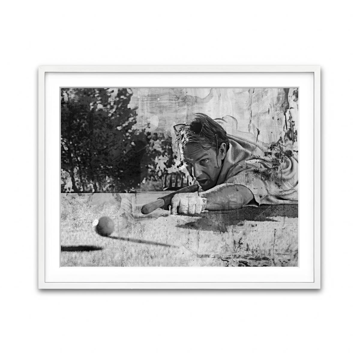 AUTO-MOCKUP WHITE | Tin Cup Grayscale | 1 Piece | White Framed Print | group=4x3