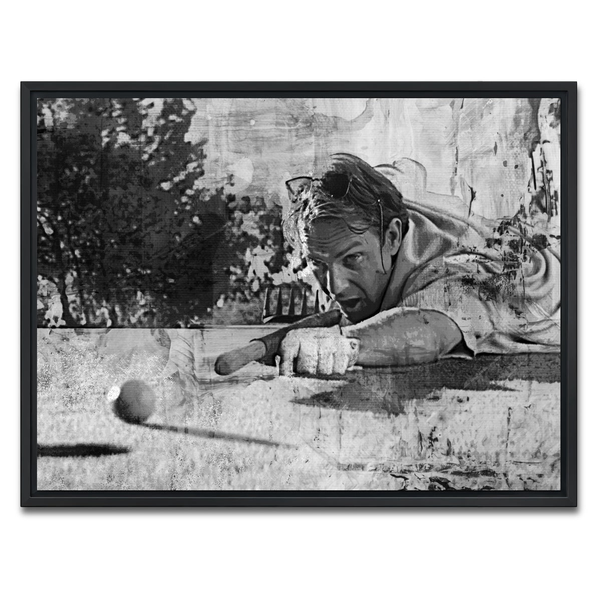 AUTO-MOCKUP WHITE | Tin Cup Grayscale | 1 Piece | Black Framed Canvas | group=4x3