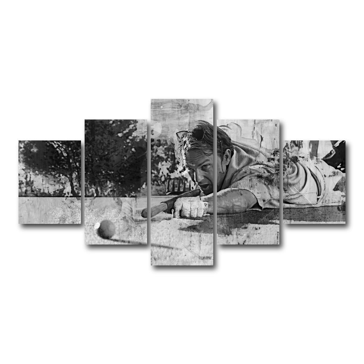 AUTO-MOCKUP WHITE | Tin Cup Grayscale | 5 Piece | Gallery Wrap Canvas | group=5_short