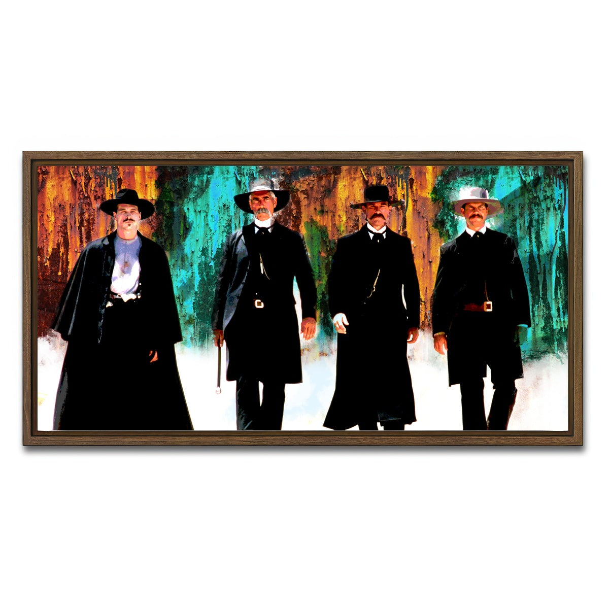 AUTO-MOCKUP WHITE | Tombstone Modern | 1 Piece | Walnut Framed Canvas | group=2x1