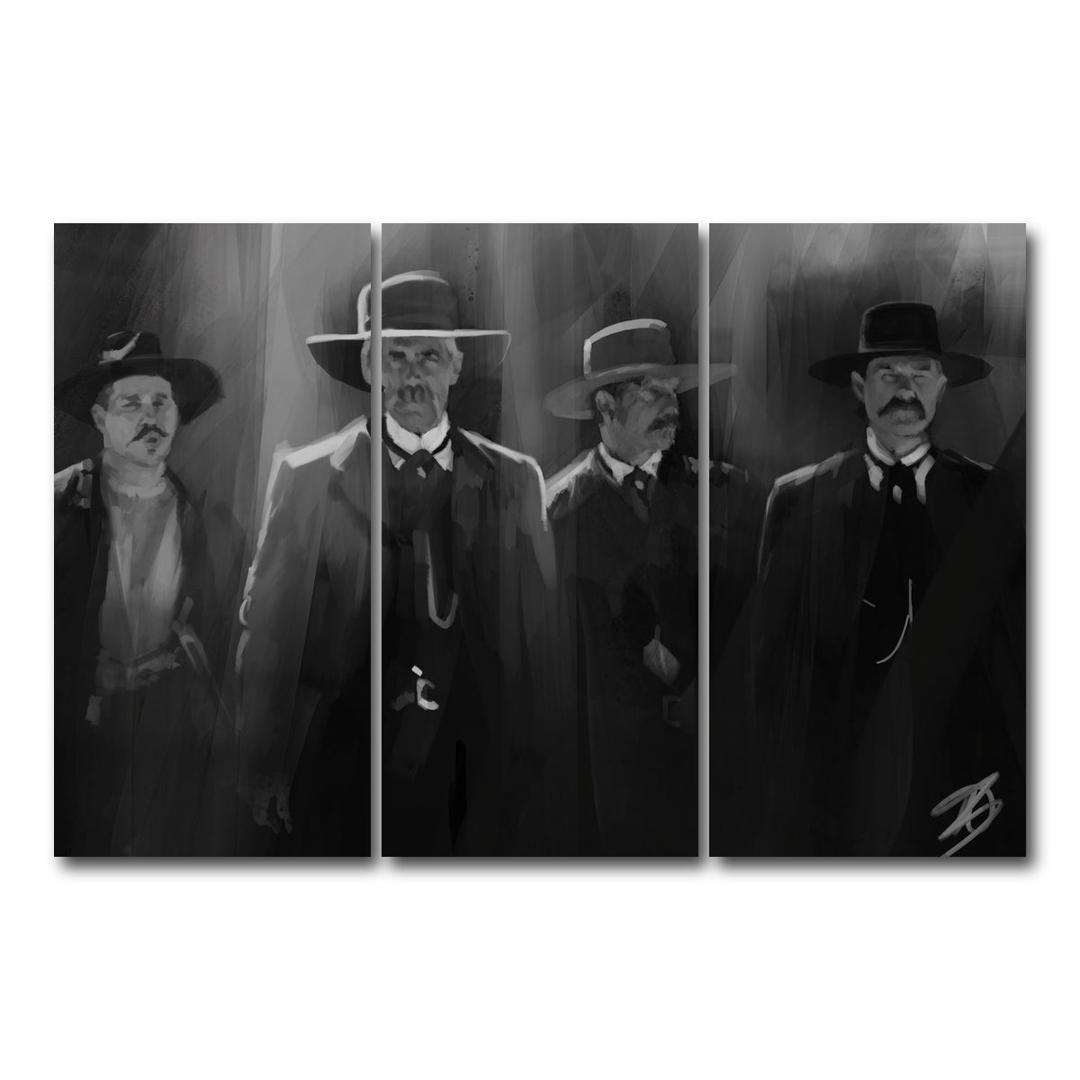 AUTO-MOCKUP WHITE | Tombstone lineup | 3 Piece | Gallery Wrap Canvas | group=12x24