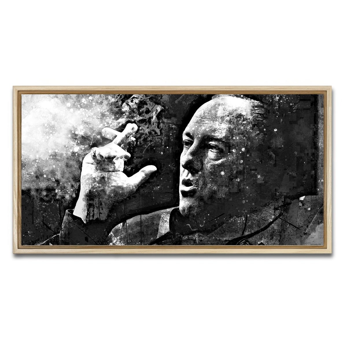 AUTO-MOCKUP WHITE | Tony Soprano Grayscale | 1 Piece | Natural Framed Canvas | group=2x1