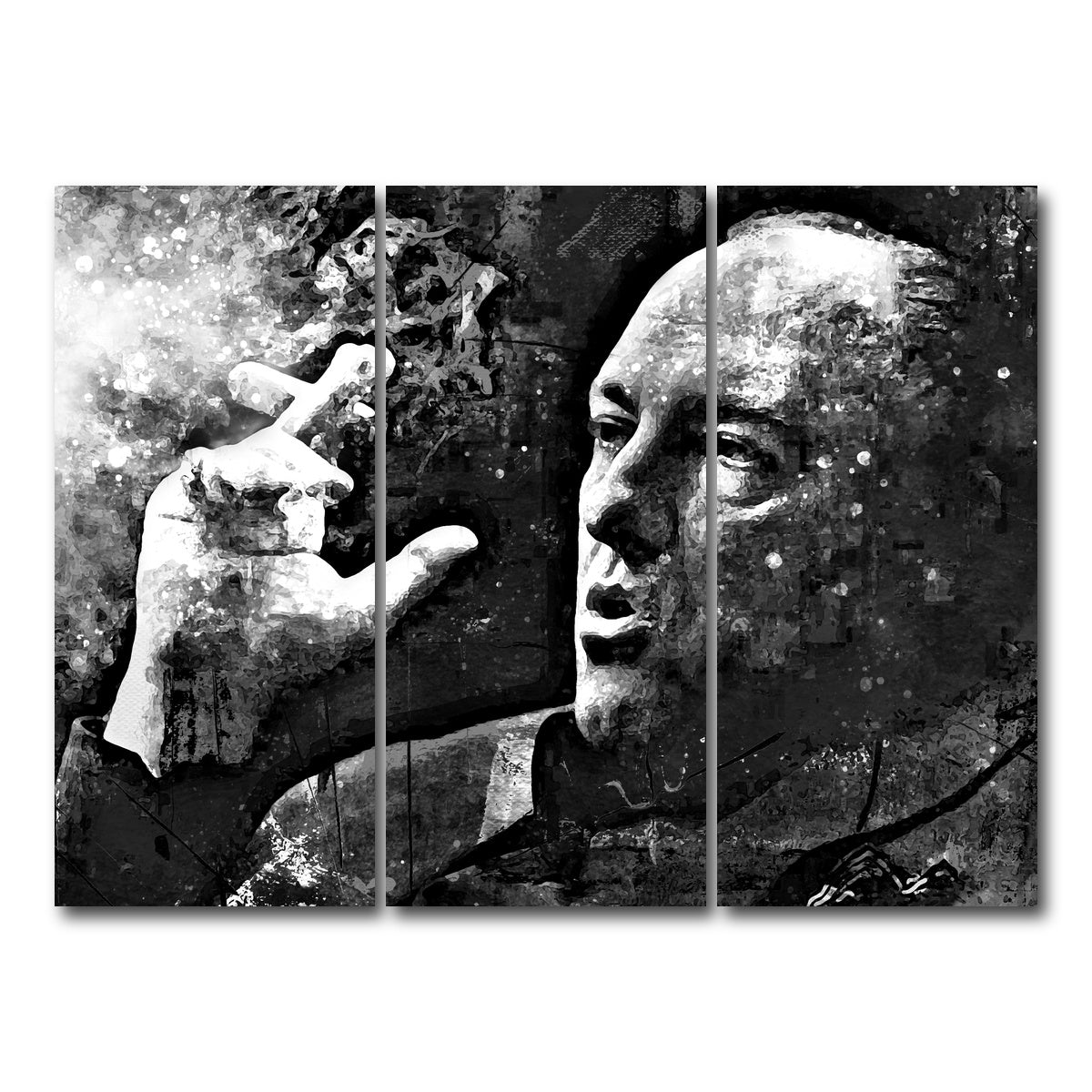 AUTO-MOCKUP WHITE | Tony Soprano Grayscale | 3 Piece | Gallery Wrap Canvas | group=8x18