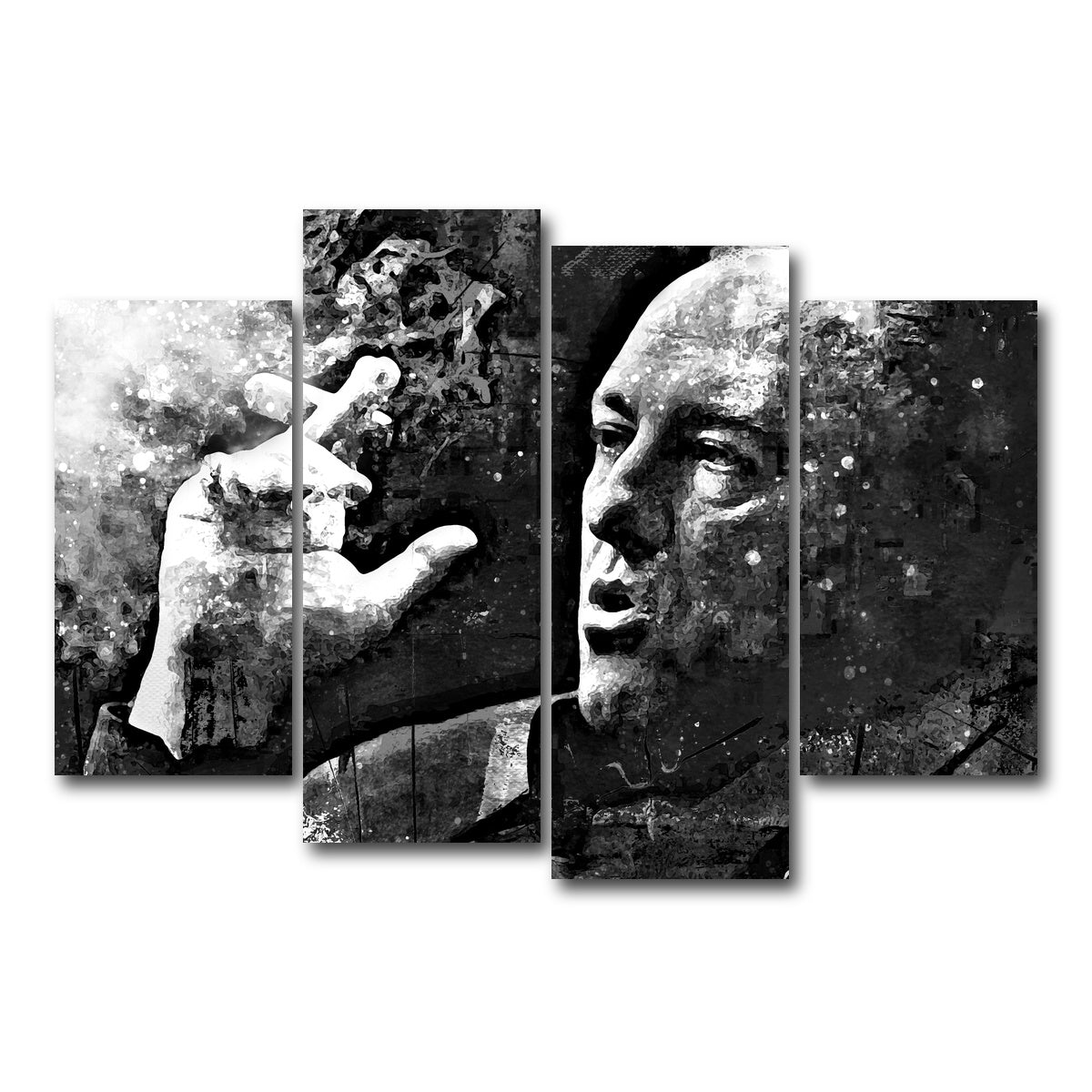 AUTO-MOCKUP WHITE | Tony Soprano Grayscale | 4 Piece | Gallery Wrap Canvas | group=4_short