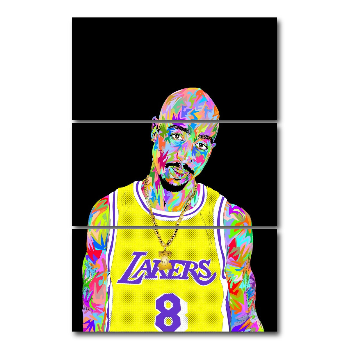 AUTO-MOCKUP WHITE | Tupac Kobe | 3 Piece | Gallery Wrap Canvas | group=12x24_stacked